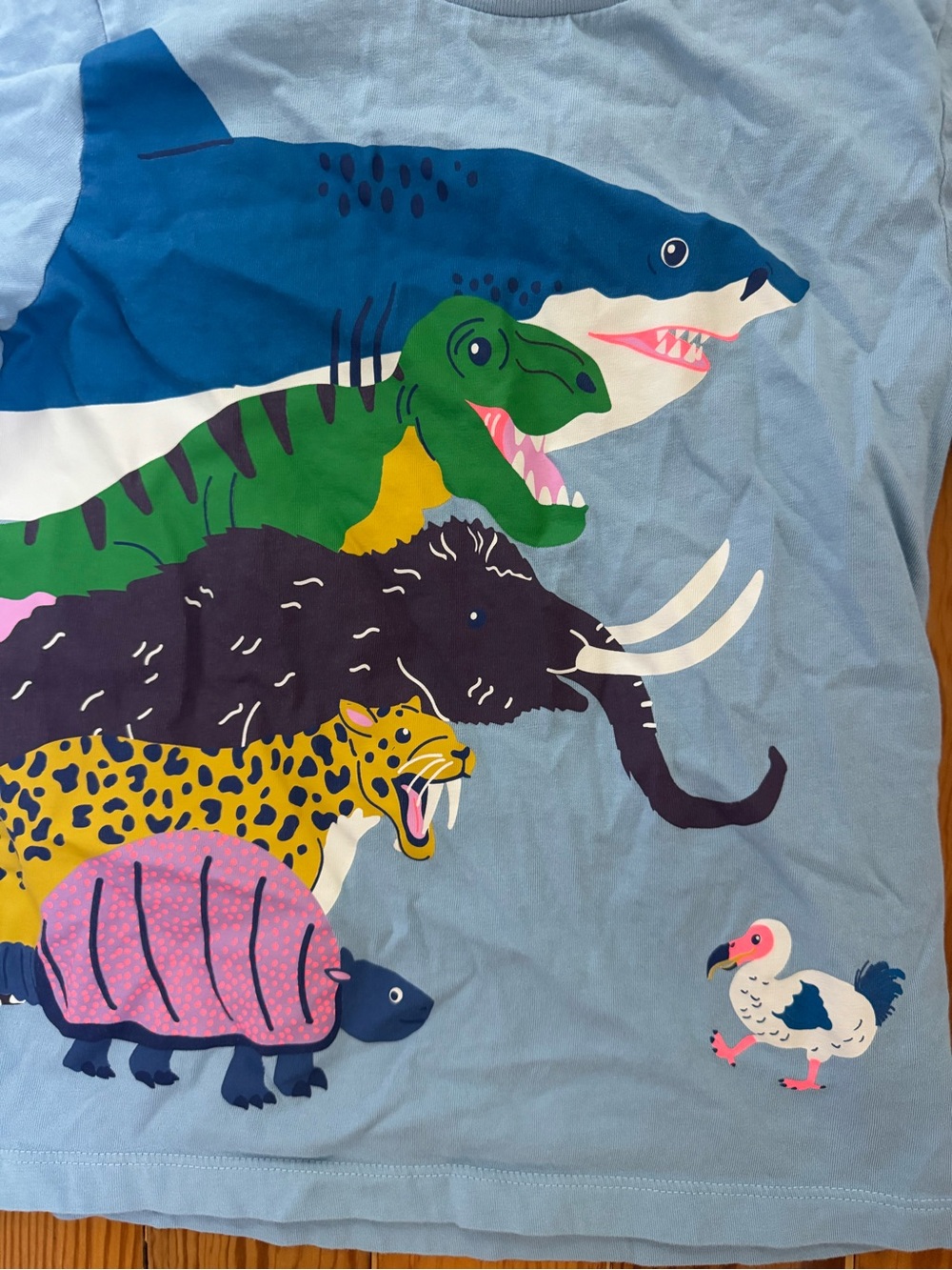 Mini Boden Blue Long-Sleeve Animal Tee - Picture 2 of 3